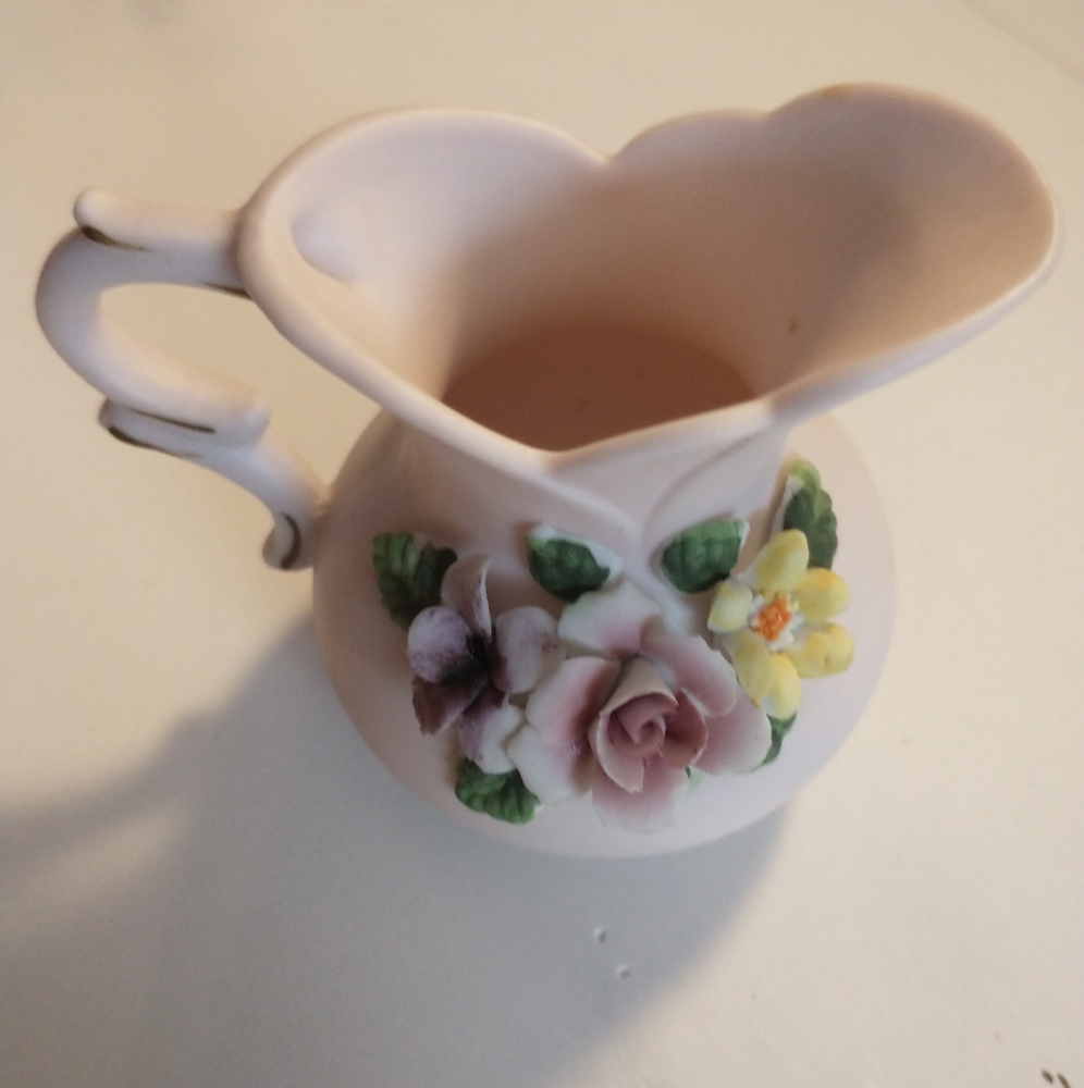 VINTAGE pale pink creamer